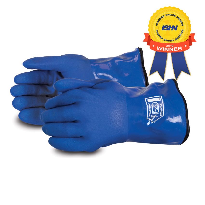 S230TAXVB Superior Glove® Chemstop™ 12-Inch Blue Cut-Resistant Impact-Resistant PVC-Coated Glove